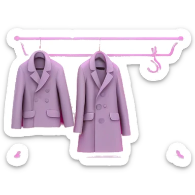 coat rack neon pink sticker