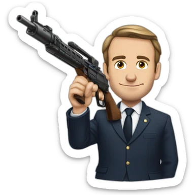 Macron qui prend une balle de fusil sticker