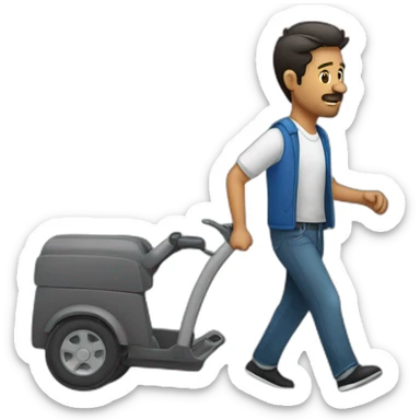 Hombre de 35 años en caminador sticker