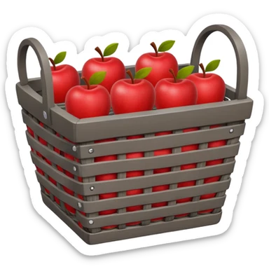 Gray Square Apple Basket sticker