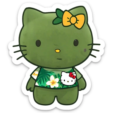 Tan Hawaii hello kitty  sticker