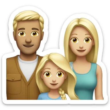 Create Family. Mother (blond), father, two blond Girls  sticker