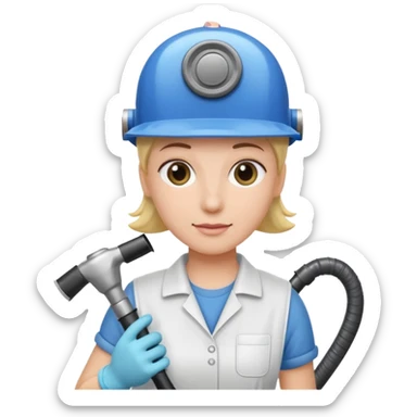 técnico de limpieza sujetando una aspiradora sticker