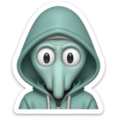 Squidward in the hood sticker