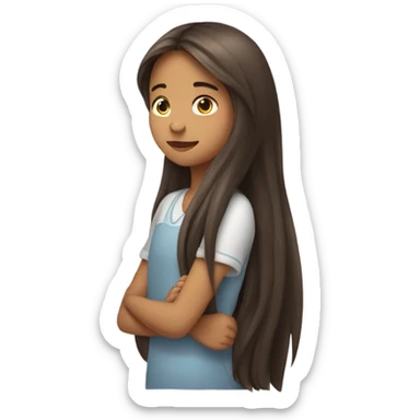 Shy girl tucking hair behind her ear sticker