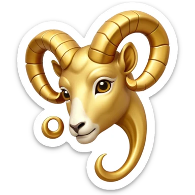 Golden Aries sign without background  sticker