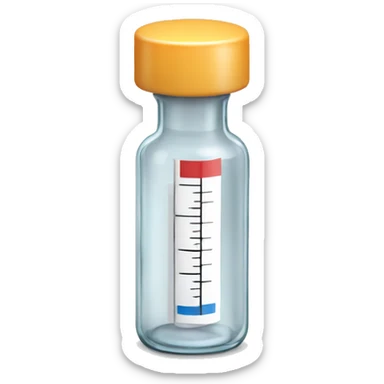 Clear glass insulin vial with a plain label sticker