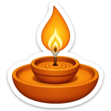 diya, with oil. sticker