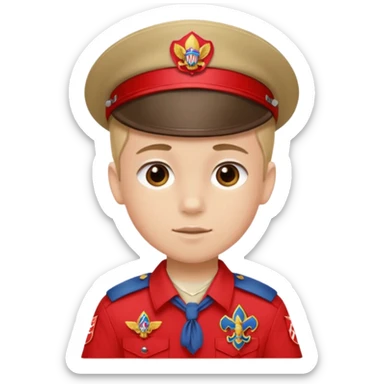 piluso de boyscout con detalles en rojo sticker