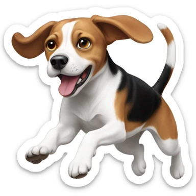 Jumping beagle  sticker