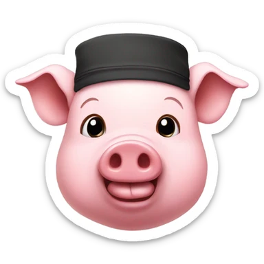 Pig with a sweatband sticker