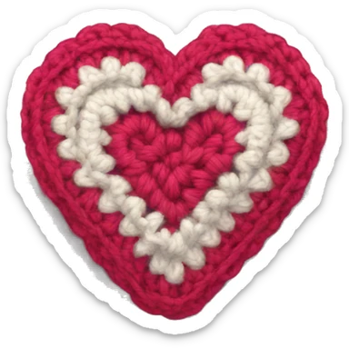 Crochet heart sticker