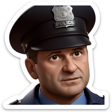 police officer portrait in uniform sticker