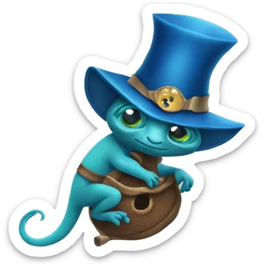 a cameleon in a blue sorcerer disguise  sticker