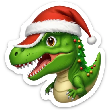 T-Rex with a Santa hat sticker