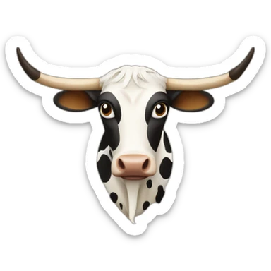 SPOTTED LONGHORN COW sticker