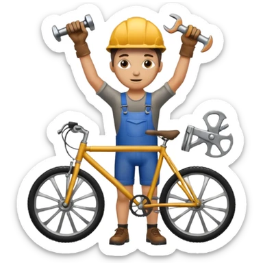 cycle repair with wrench sticker