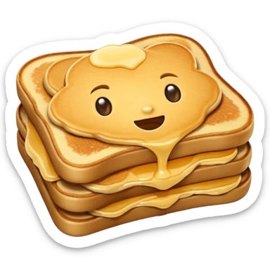a pancake on toast sticker
