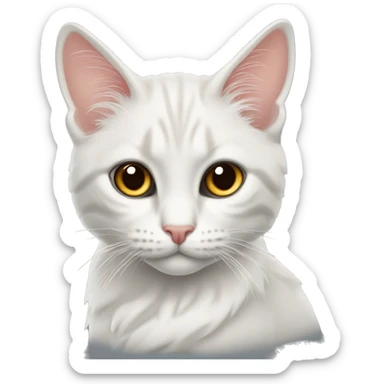 Трехцветная кошка белая оранжевая черная обнимает кота с классической окраской  sticker