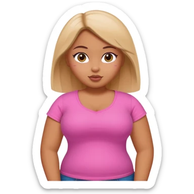 a pretty bratz tan girl who is fat sticker