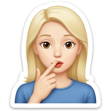 finger over lips shushing shhh gesture sticker