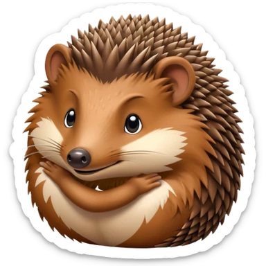 brown hedgehog groom sticker