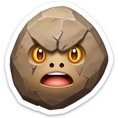 Please generate two unique emoji smiley faces of the Pokémon Regirock. Each emoji should be optimized for messengers, color scheme should match the real character. sticker