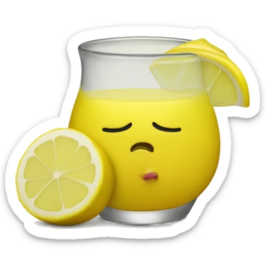 Lemon drinking lemonade sticker
