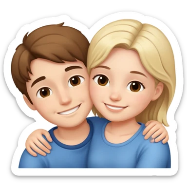 girl and boy cuddling sticker