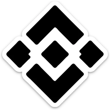 Binance logo icon, flat and geometric, modern icon style sticker