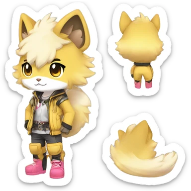  High quality Cute Cool Kawaii edgy Pretty Chibi Fur-Sona Shiny Colorful Sparkly Fakemon Full Body sticker