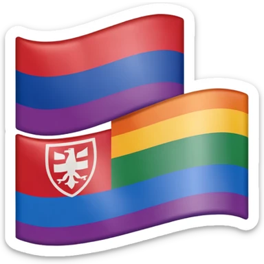 A slovak flag combined with a gay flag sticker