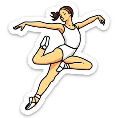 Beautiful dancer with side leg to extension sticker