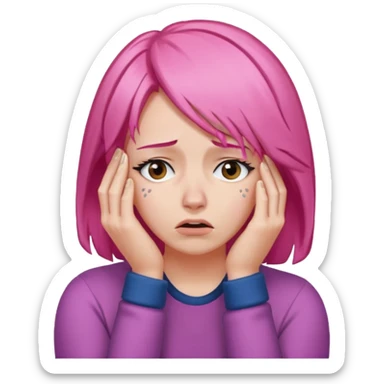 This emoji but with pink hair 🤦🏻‍♀️ sticker
