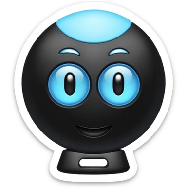 Parlante negro combinado con celeste sticker