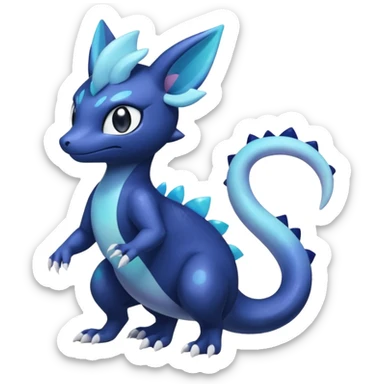 Shiny pastel Nebulae Salandit-Meowstic-Noibat-Fakémon-hybrid-creature (full body)  sticker