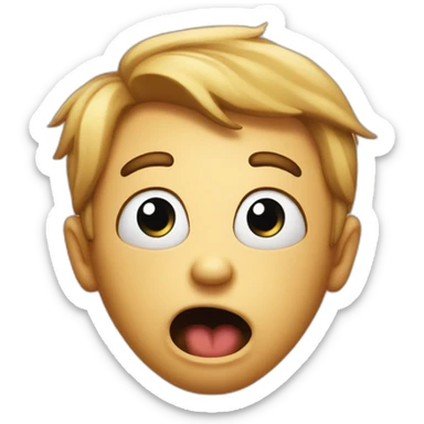 ironically astonished face with mouth too open sticker