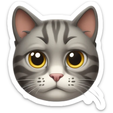 Annoyed cat eye roll full body sticker