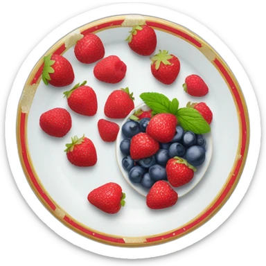 assiette fraise framboise myrtille sticker