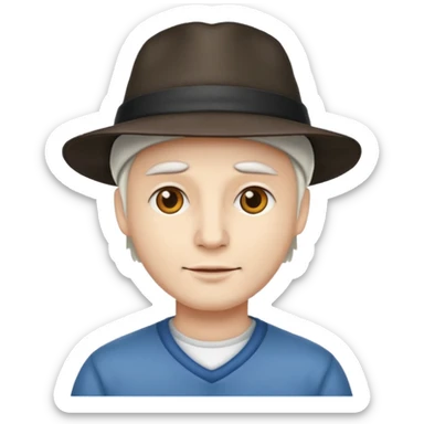 Cara blanca y un sombrero pero solo la cara hombre sticker