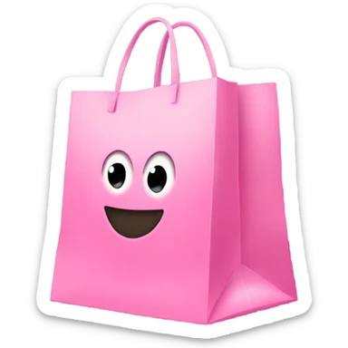 pink shopping bag sticker