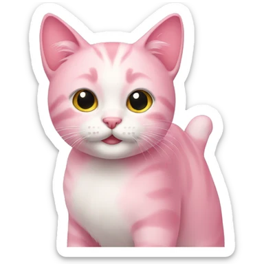 cute pink cat  sticker