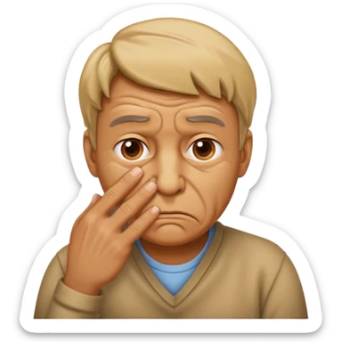 Person holding nose because something else is stinky sticker