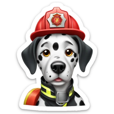 Dalmatian firefighter sticker