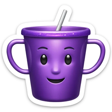 glitter purple cup sticker