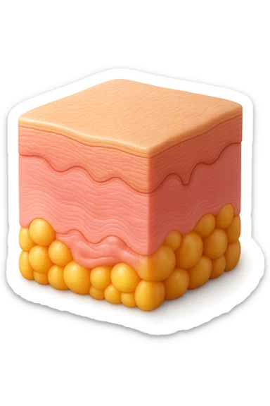 emoji stile iphone di porzione di epidermide umana, iperrealistica 4k sticker