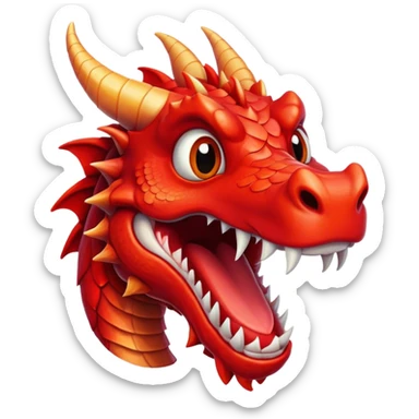 Crazy Funny Red Dragon Head sticker