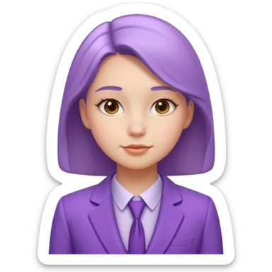 lavender-purple girl's Suit, smooth rounded neckline, simple design, glossy surface, plain background. Negative: Girls, only suit. sticker