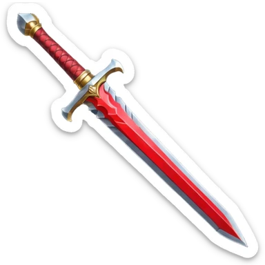 make a red sword mmo rpg class icon sticker