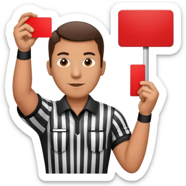 Football Referee holding a red card  sticker